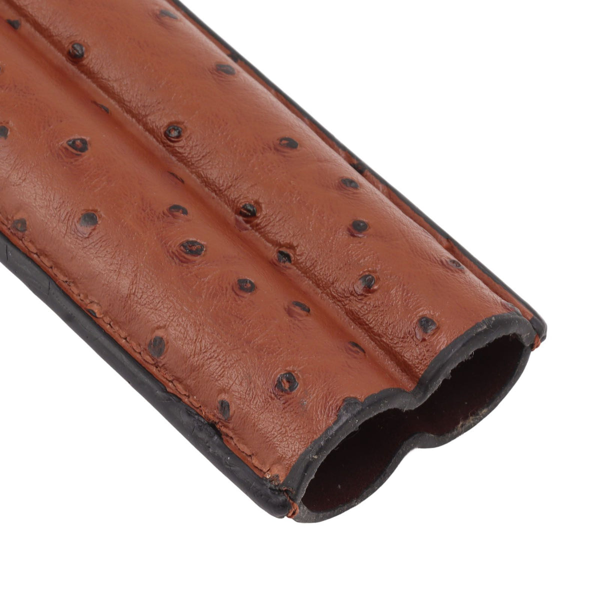 Cigar Case Holder PU Leather Brown 2 Finger Cigar Carrying Case with Front Pocket Portable for Anniversary Father's Day Gift