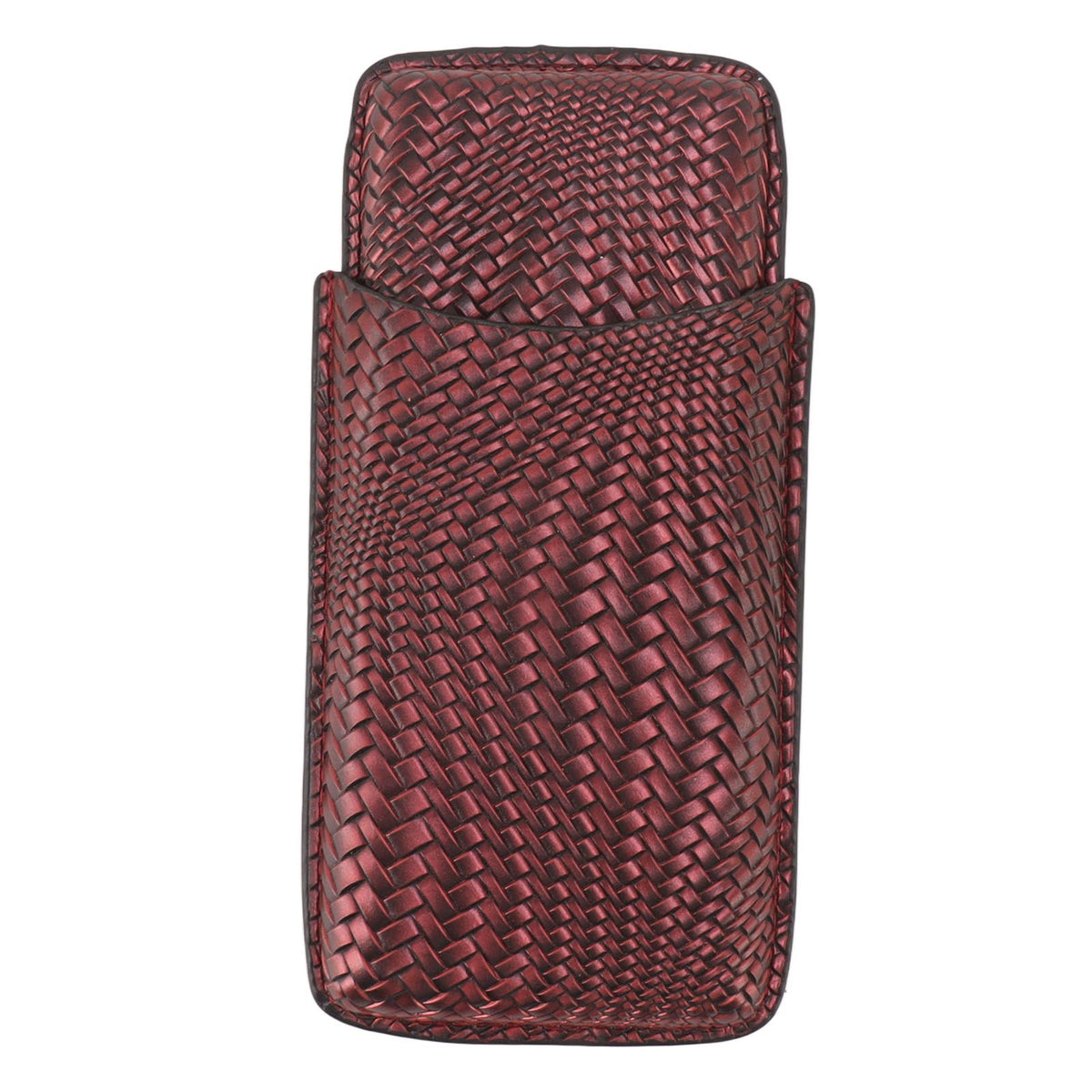 3 Finger Cigar Case Woven Pattern Portable Travel Leather Cigar Humidor Case Smoking Accessories Purple