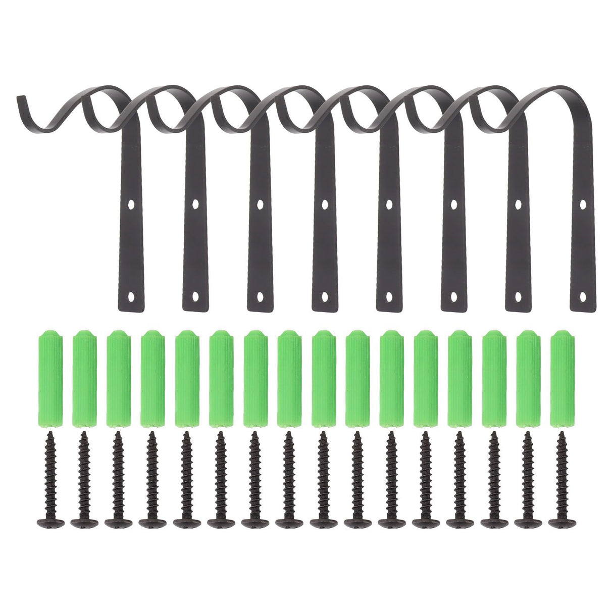 8Pcs Black Plants Hanging Wall Hook S Shape Wall Mount Plants Pot Hanging Bracket for Flower Basket