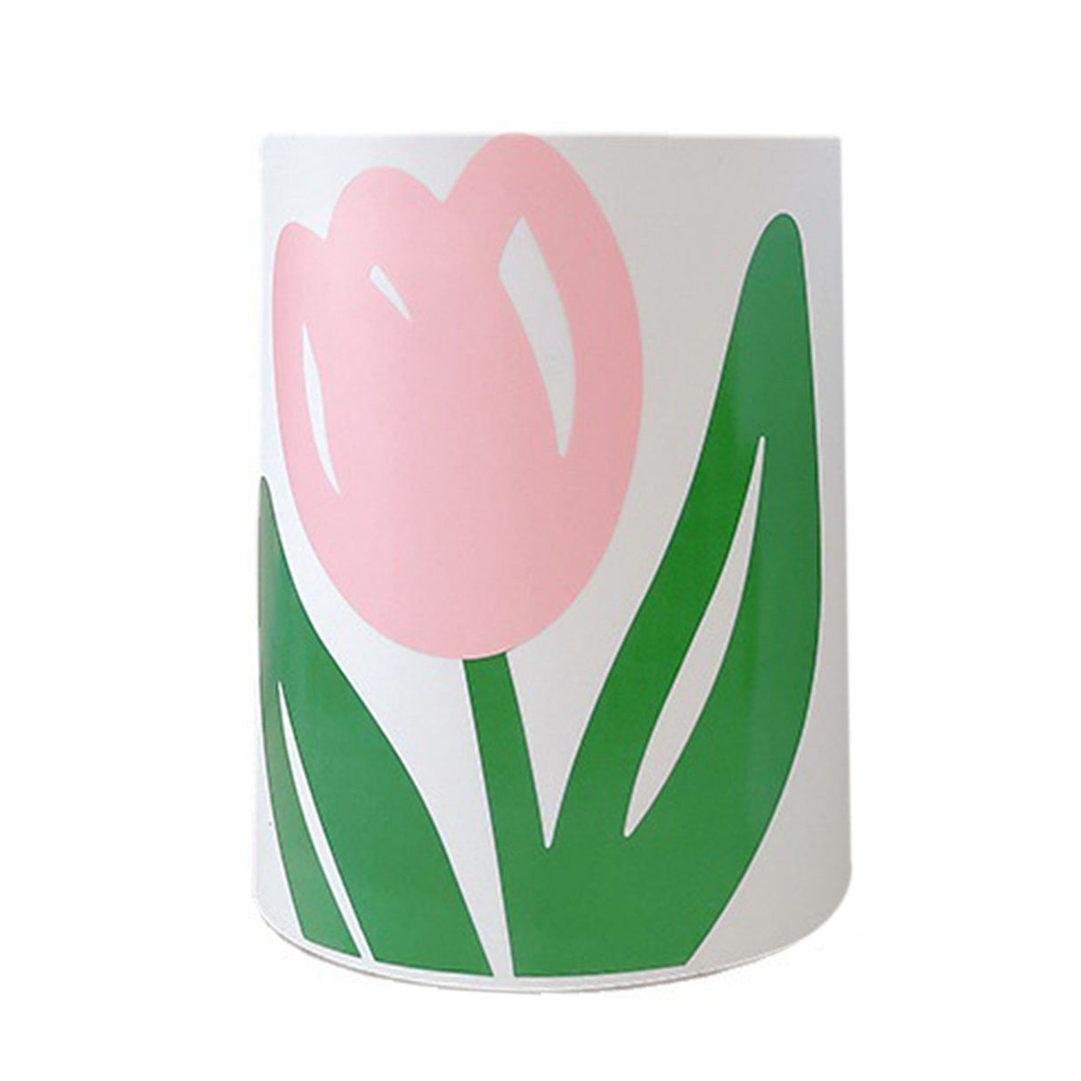 Floral Trash Can Large Mouth Cute Appearance Modern Style Garbage Waste Basket for Kitchen Bathroom Bedroom Round Small Size