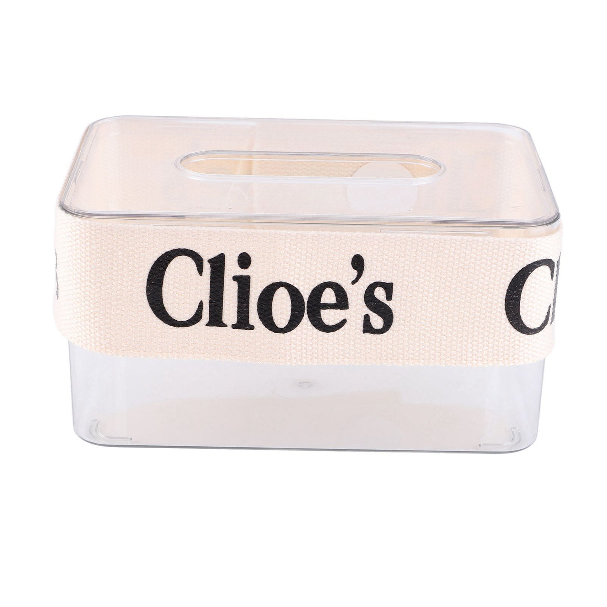 DIY Tissue Box Holder Opening Enlarged Transparent DIY Napkin Box with Webbing for Office Restaurant