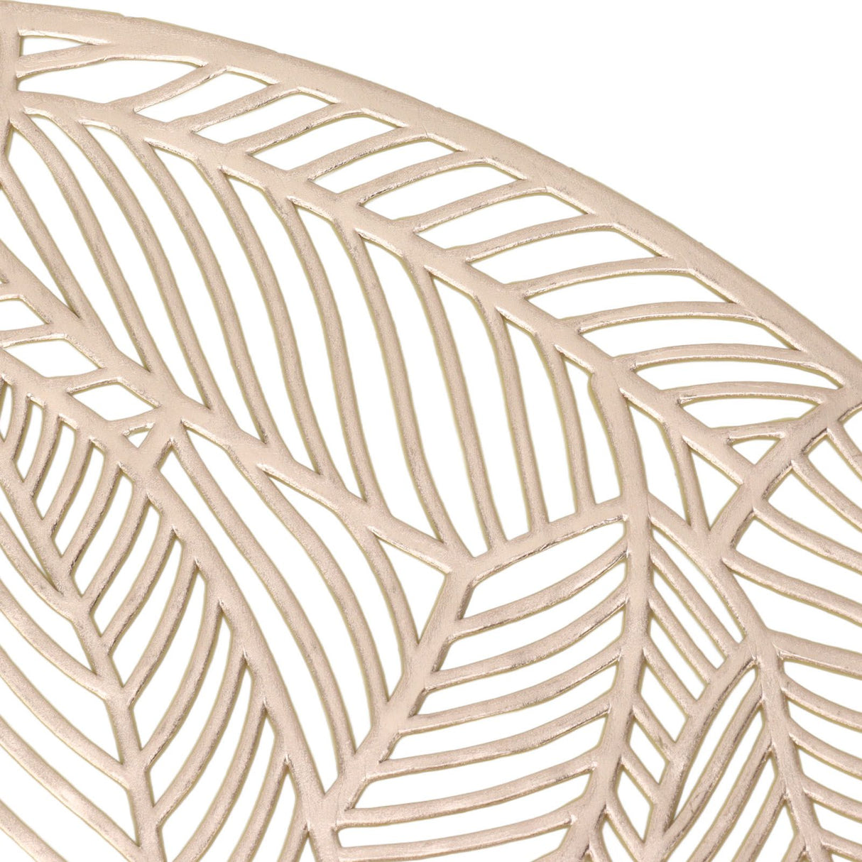 6 Pcs Round Placemat Gold Hollowed Eco Friendly PVC Heat Resistant 38cm Dining Table Mat