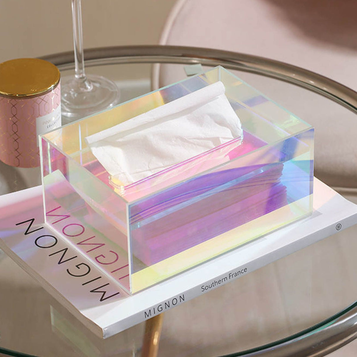 Tissue Box Holder Acrylic Storage Large Capacity Napkin Box for Washroom Living Room