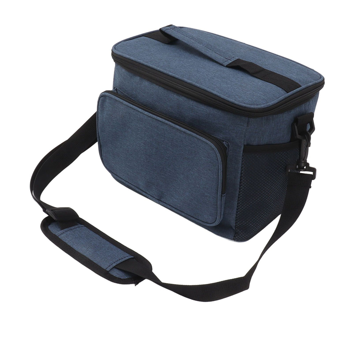 Lunch Bag 10L Collapsible Adjustable Strap Leakproof Portable Handle Insulated Lunch Bag for Camping Travel Beach Navy Blue