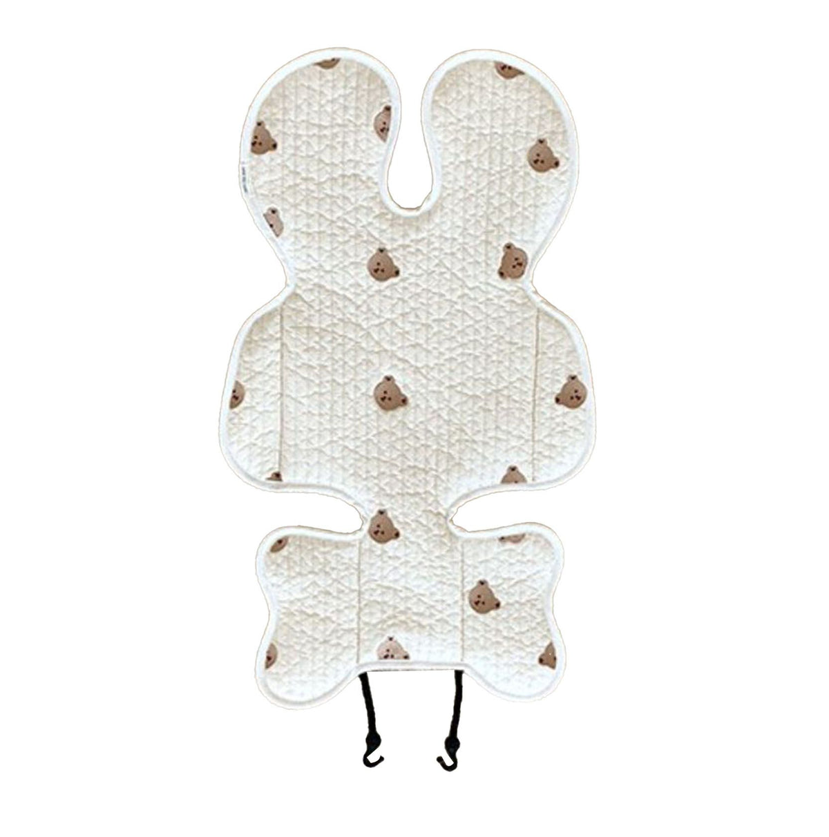 Soft Baby Stroller Seat Cushion Breathable Pure Cotton Infant Car Seat Head Neck Body Support Thin Style Bear