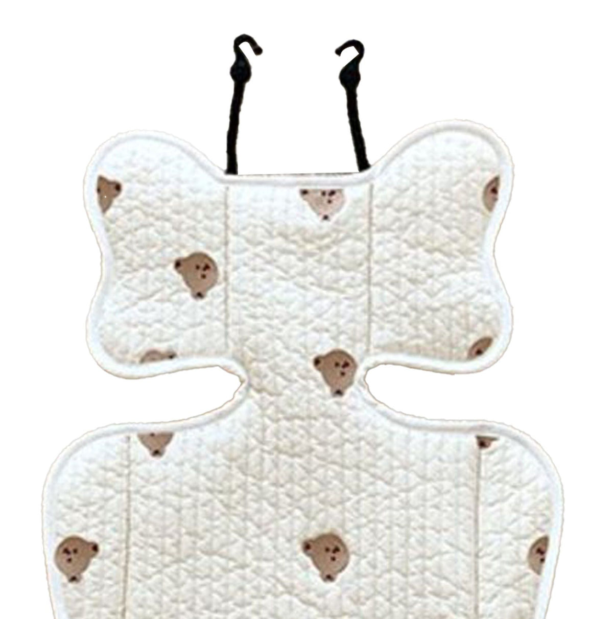 Soft Baby Stroller Seat Cushion Breathable Pure Cotton Infant Car Seat Head Neck Body Support Thin Style Bear