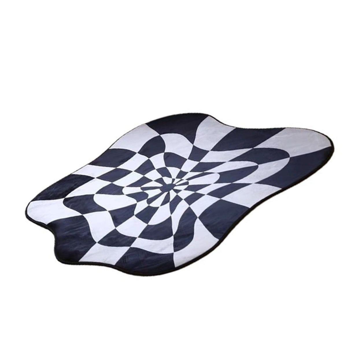 Carpet Comfortable Soft Color Blocking Bedside Creative Irregular Rug for Bedroom Living Room Balcony White and Black 60x60cm/23.62x23.62in