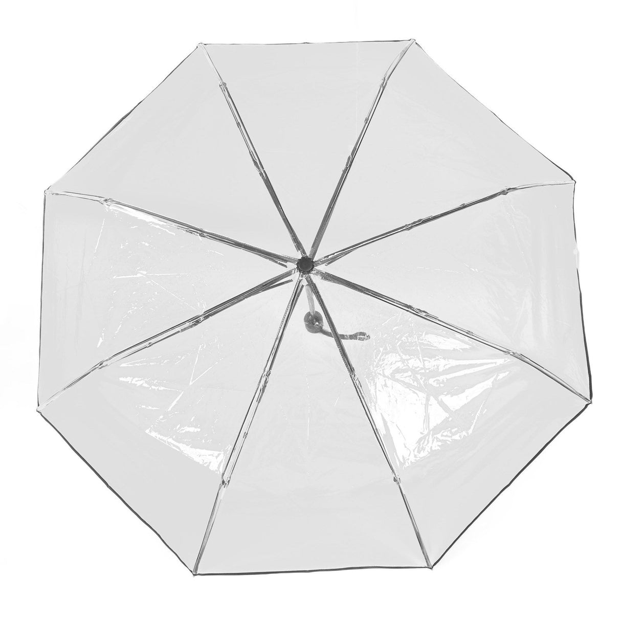 Compact Umbrella Black Transparent Automatic Design Sturdy Structure Travel Umbrella for Backpack Outing Outdoor