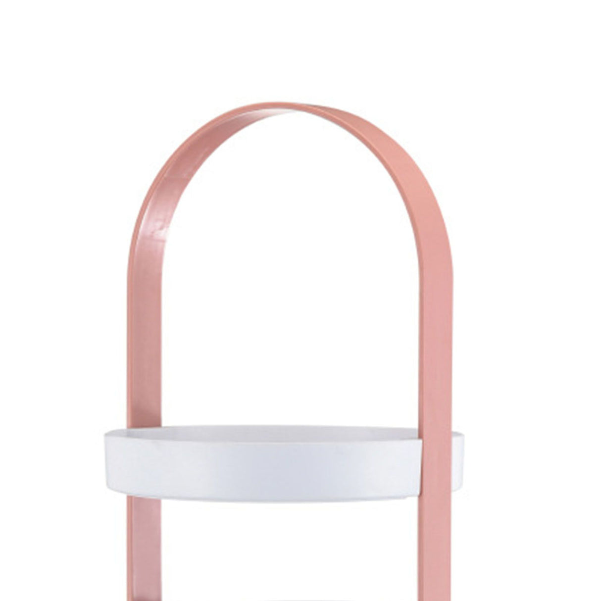 3 Layers Round Storage Rack Integral Handle 3 Layer Storage Round Stand for Bathroom Pink