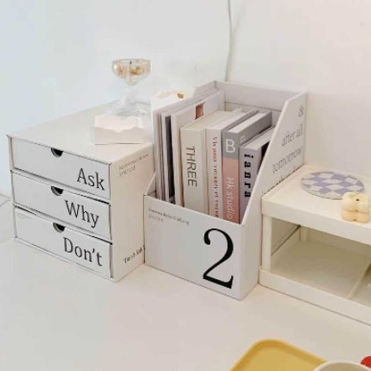 Vertical File Folder Bin Paper Number Marking Slim Desk Storage Organizer for Books Notebooks Magazines Envelopes 2