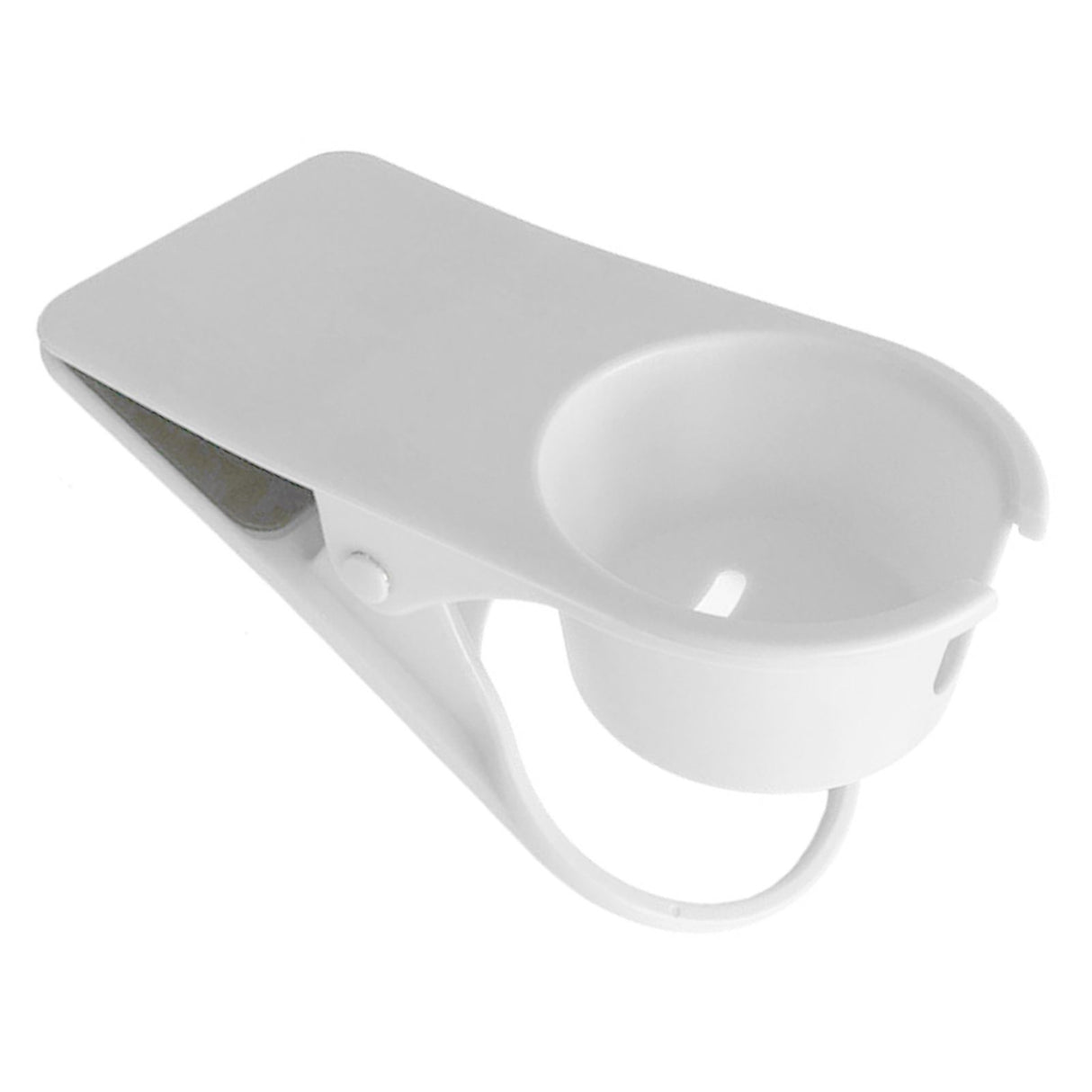 Desk Cup Holder Clip Space Saving Large Multifunctional Table Clamp Mug Stand for Beverage Bottle White