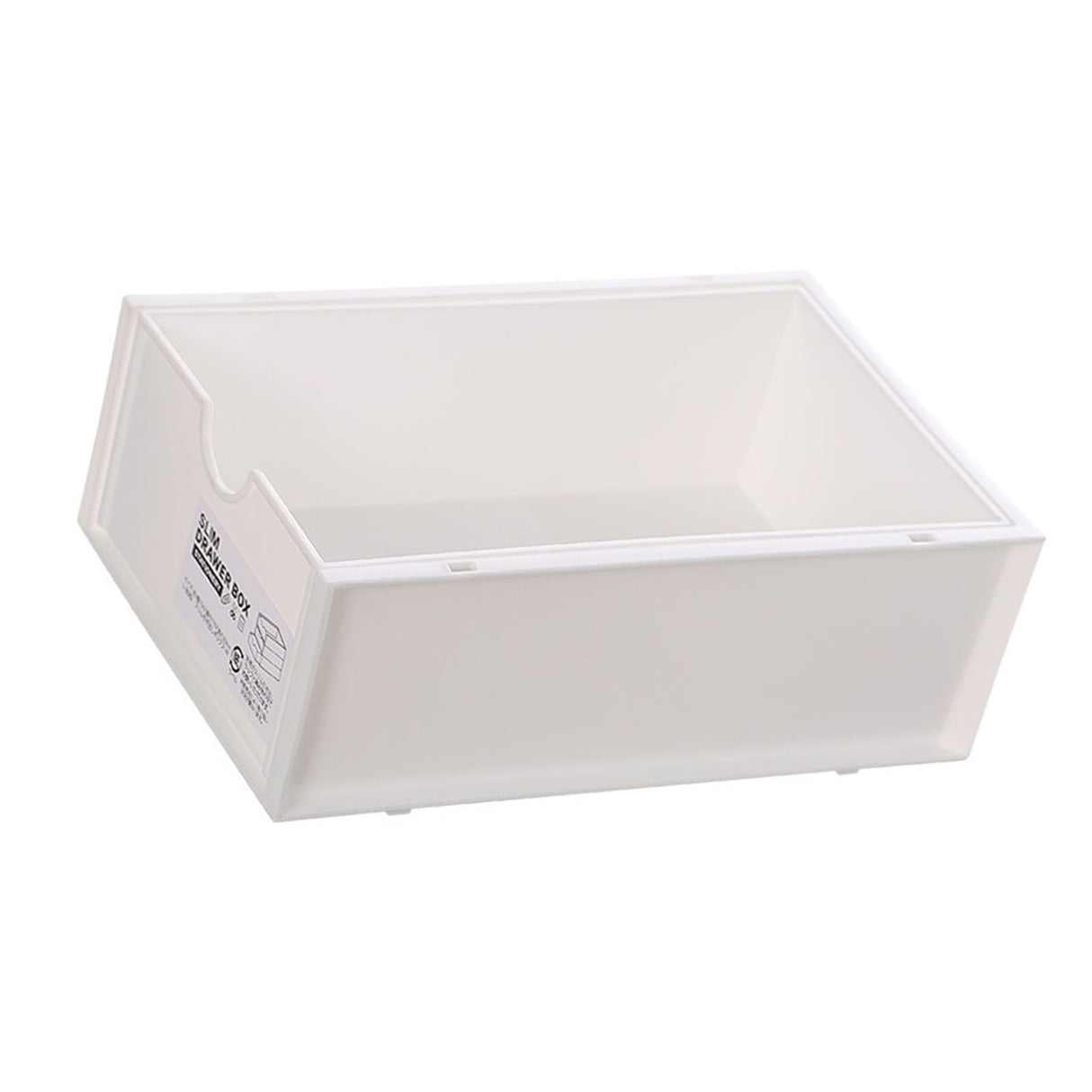 Desktop Storage Box Plastic Desk Makeup Organizer Stationery Supplies Storage Box with Drawer White