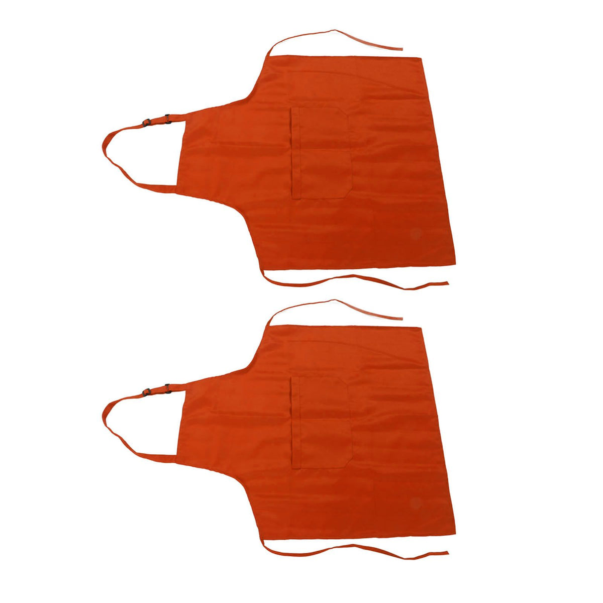 Cooking Apron Waterproof Adjustable Neck Strap Breathable Soft Kitchen Bib Apron with Pocket for Barbecue Baking 2pcs Orange