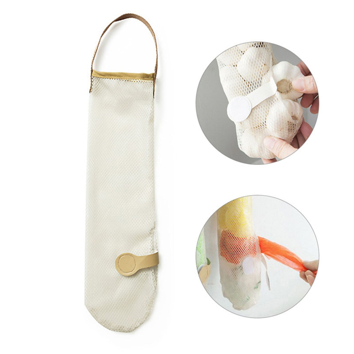 Fruit Storage Net Bag Breathable Reusable Hanging Storage Bag for Vegetable Onions Garlic