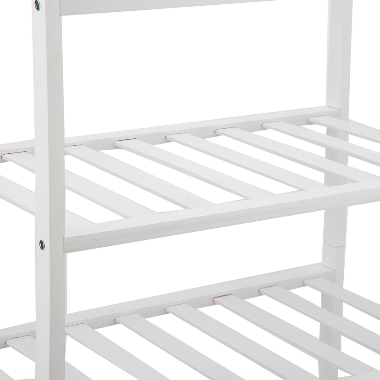 4 Tier Shoe Rack White Stackable Shoes Rack Organizer Multifunctional Bamboo Shoe Rack for Home Hotel Dorm