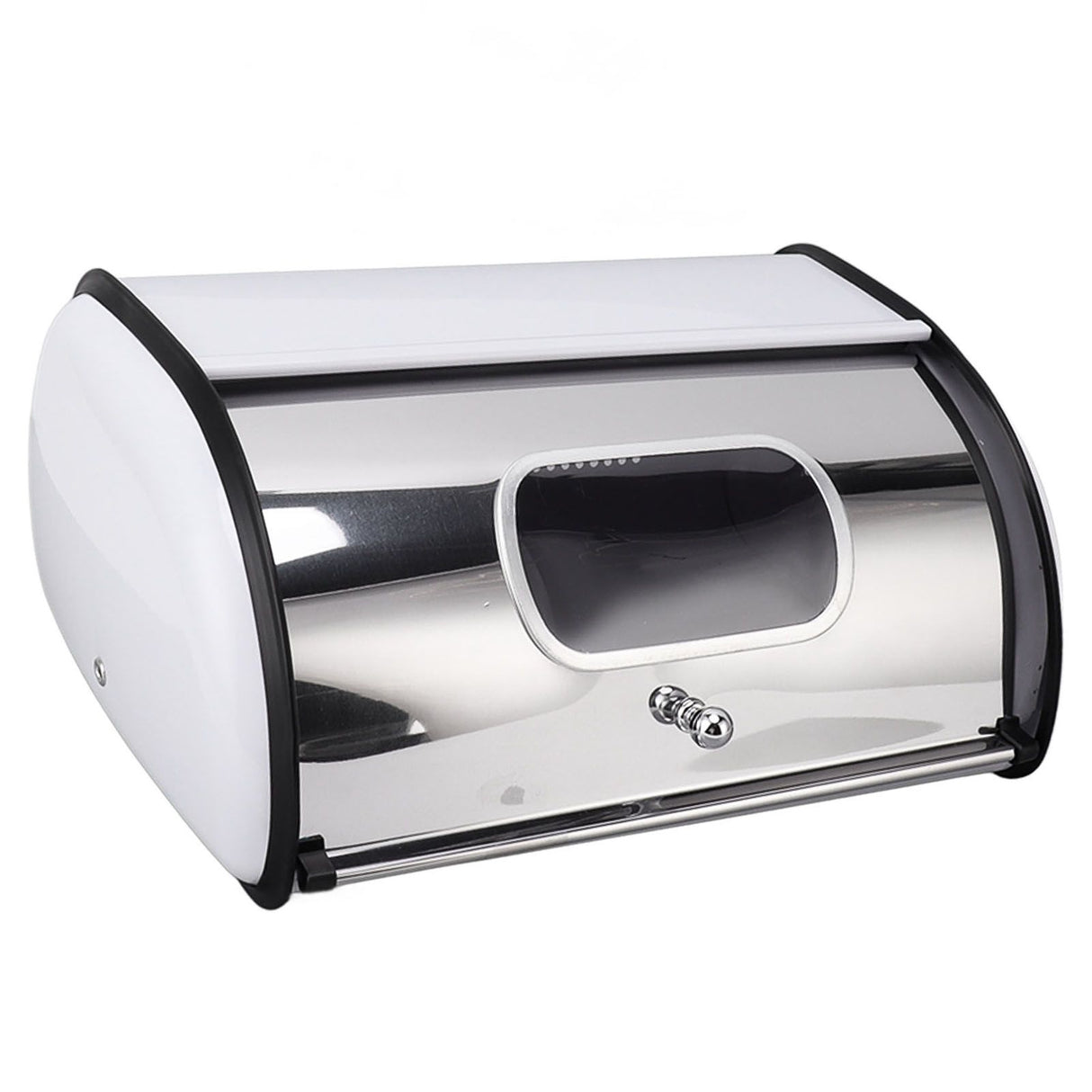 Bread Bin Bread Box Bread Holder Storage Container With Small Window for Kitchen Countertop White