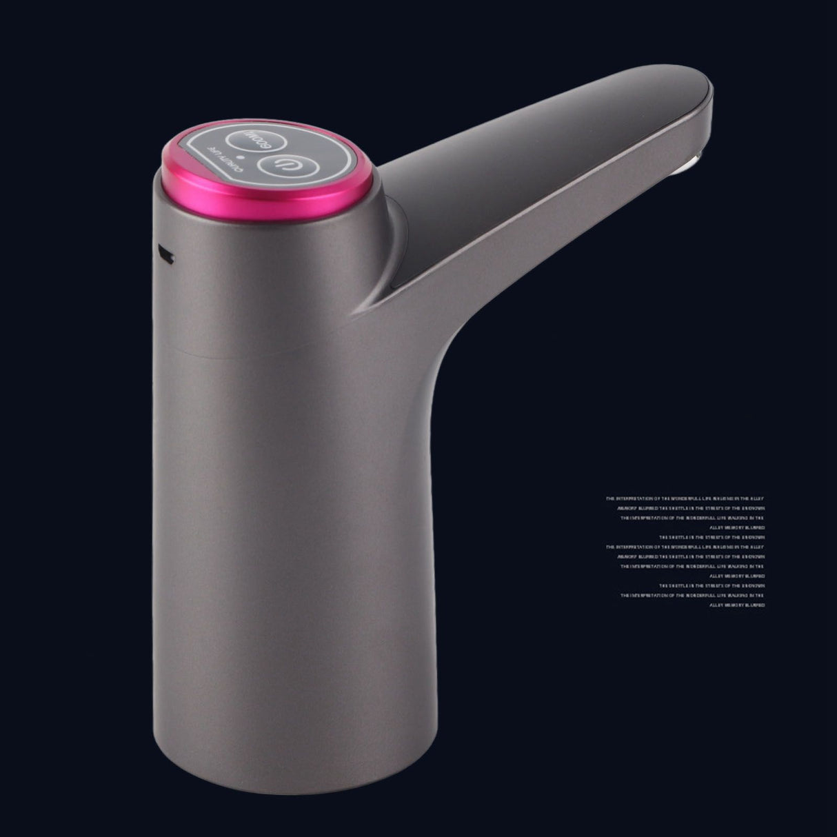 Automatic Water Dispenser USB Electric Water Bottle Pump for Camping Household Black Bulit in Battery