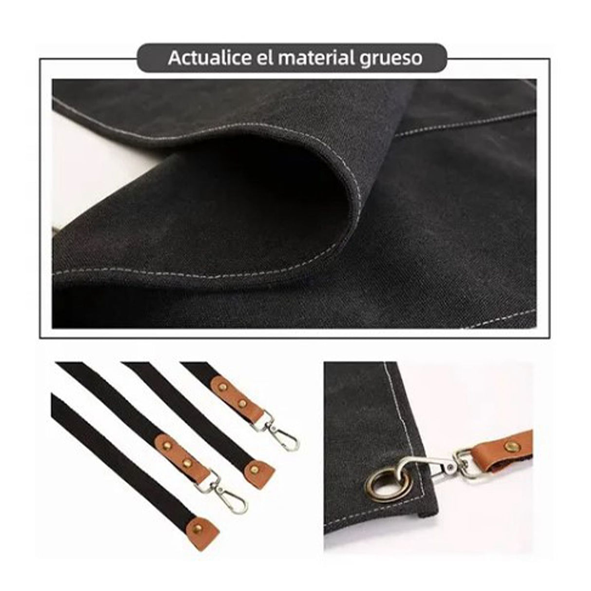 Work Apron Waterproof Breathable Adjustable Thickened Unisex Kitchen Apron with Pockets for BBQ Gardening Black