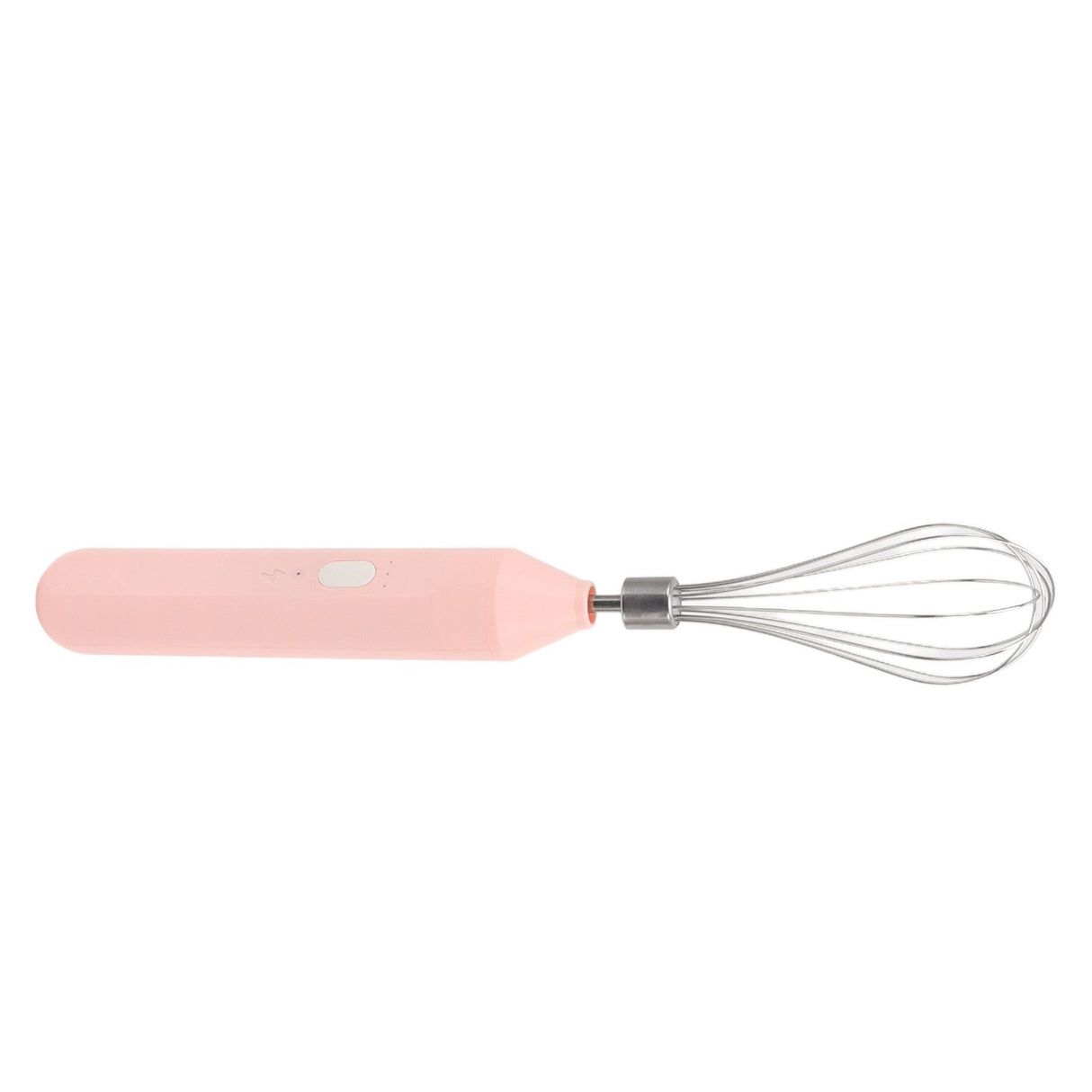 Electric Egg Beater Handheld USB Charging Milk Frother Portable Cordless Drink Mixer with Stainless Steel Whisk Pink