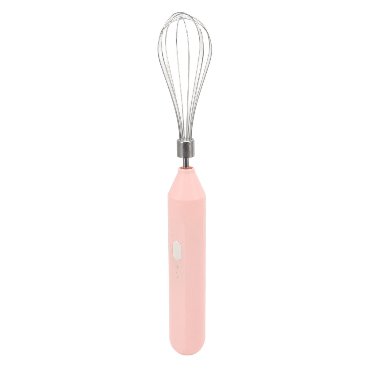 Electric Egg Beater Handheld USB Charging Milk Frother Portable Cordless Drink Mixer with Stainless Steel Whisk Pink