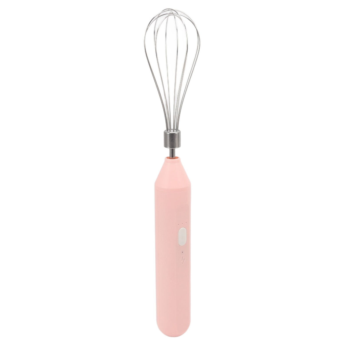 Electric Egg Beater Handheld USB Charging Milk Frother Portable Cordless Drink Mixer with Stainless Steel Whisk Pink