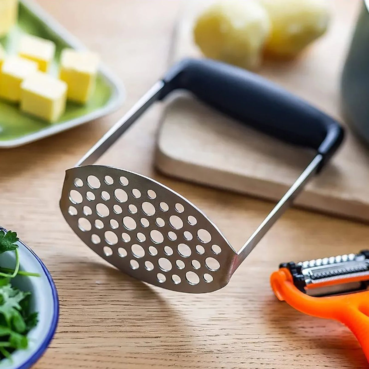 Stainless Steel Potato Masher Home Manual Potato Press Kitchen Sweet Potato Mud Mash Tool