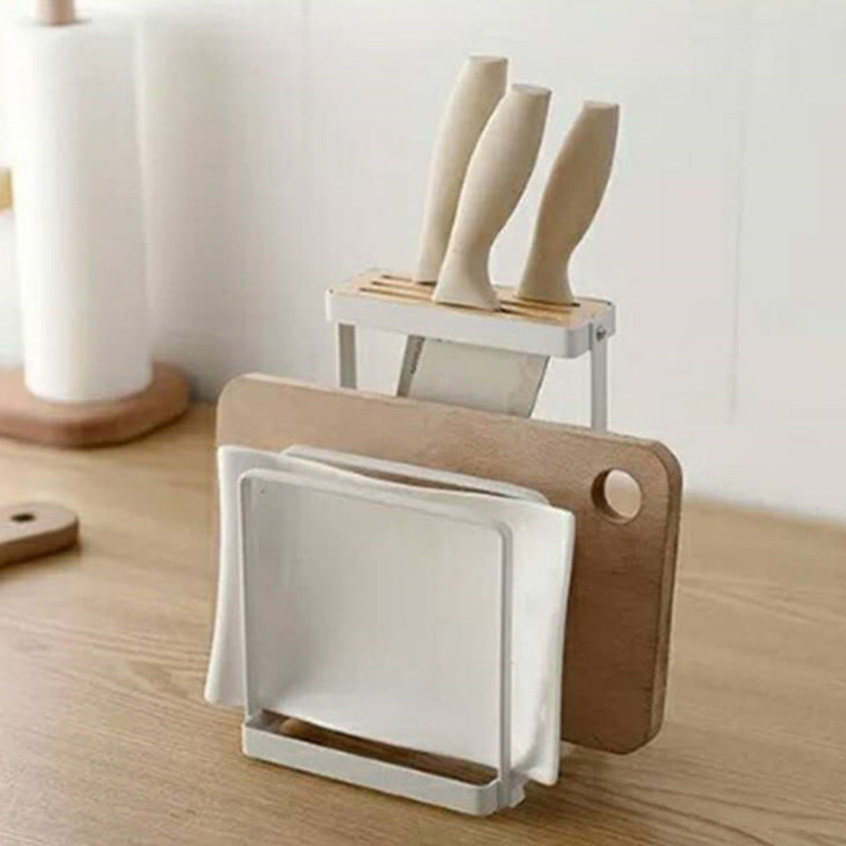 Knife Cutting Board Holder Multifunctional Pot Lid Knife Block Cutting Board Organizer for Kitchen Supplies
