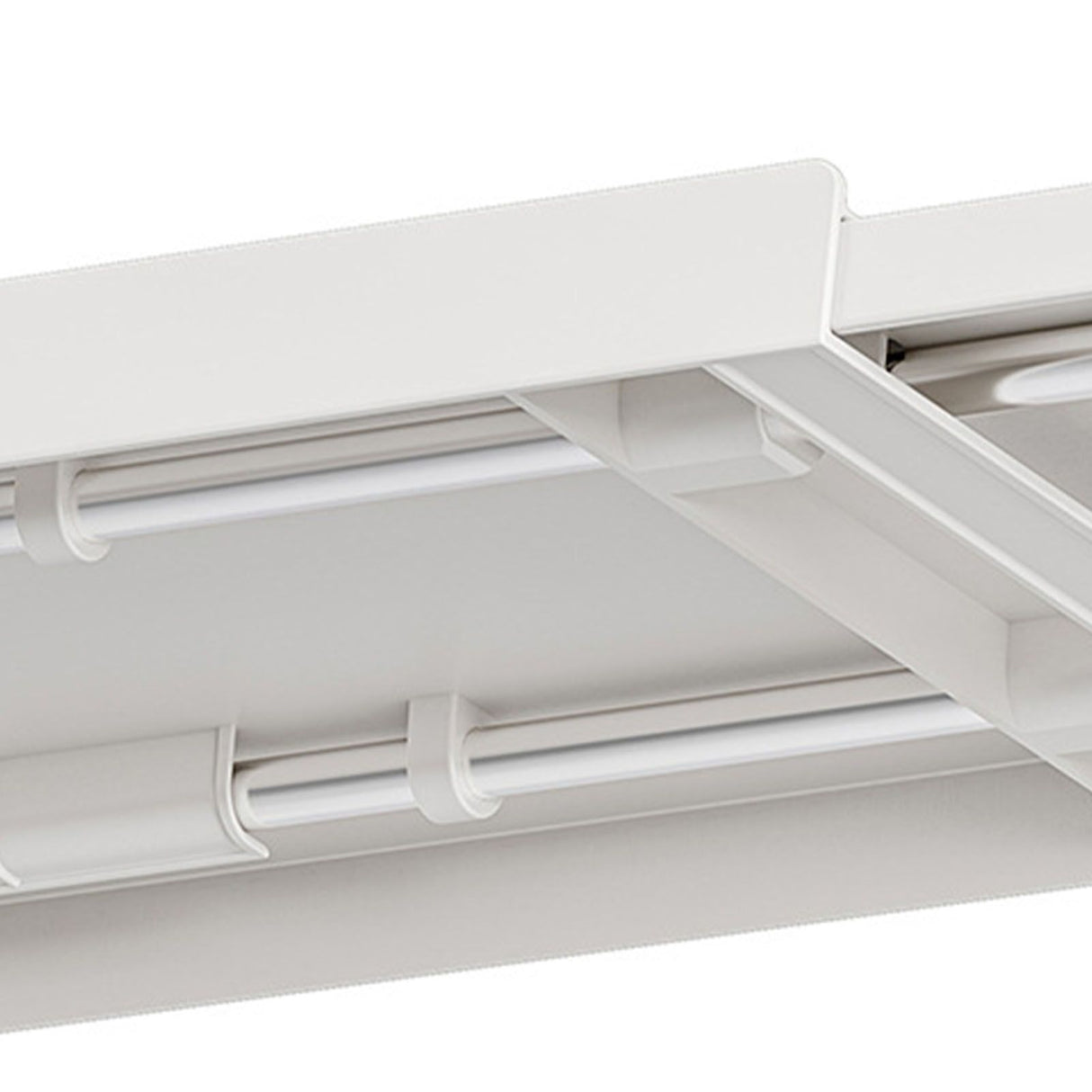 Tabletop Kitchen Storage Rack White Plastic Double Layers Telescopic Kitchen Shelf Organizer for Home Stove Basin 8512 1