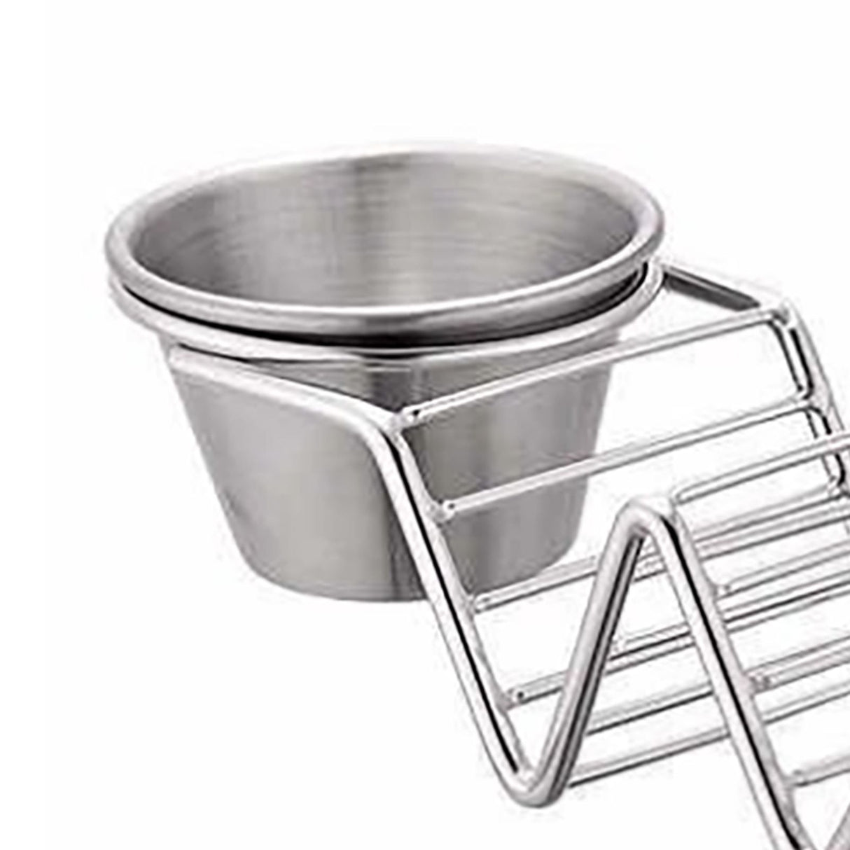 Taco Stand Stainless Steel 3 Grid V Shaped Glossy Taco Holder Rack for Kitchen Home with Double Side Sauce Cups