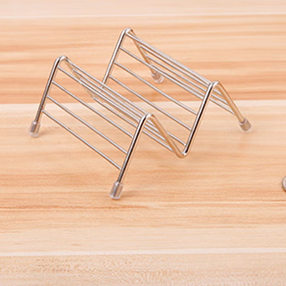 Stainless Steel V Shaped Taco Holder Corn Roll Spring Roll Taco Stand Home Pancake Food Rack 1‑2 Grids 6.3x9.5x4.5cm/2.5x3.7x1.8in