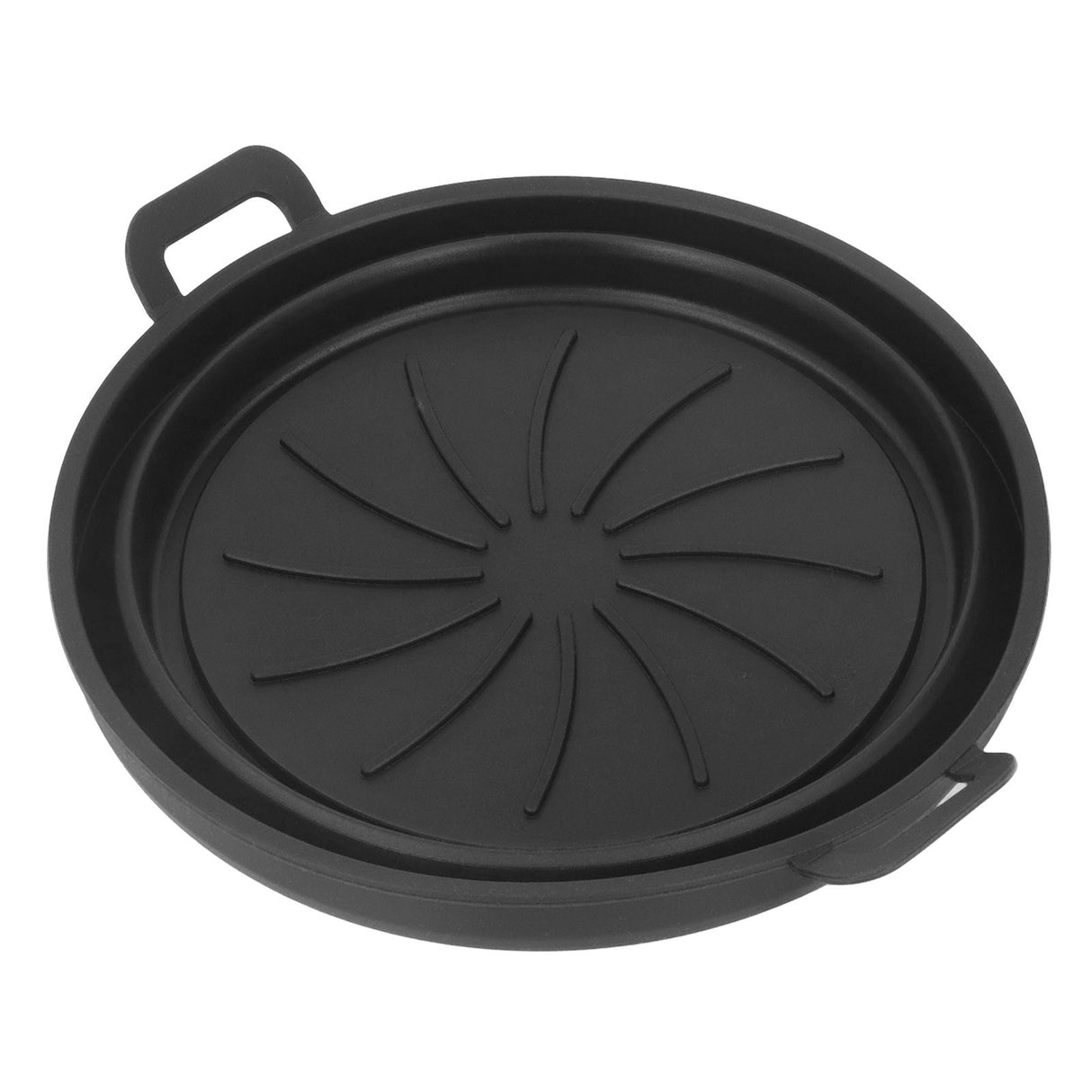 Foldable Fryer Silicone Liner Food Grade High Temperature Resistant Round Fryer Silicone Pot Black Diameter 19CM