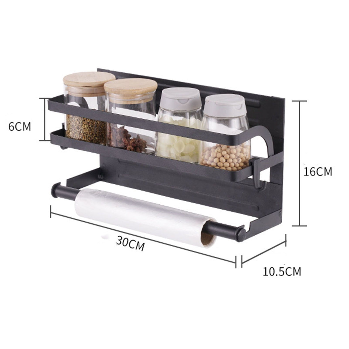 Refrigerator Magnetic Storage Shelf Organizer Strong Magnetic Spice Rack for Refrigerator B Style Single Layer