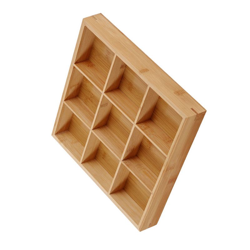 Divided Wooden Tray Multi Compartments Serving Tray for Hot Pot Restaurants Sushi Plate 9 Compartments