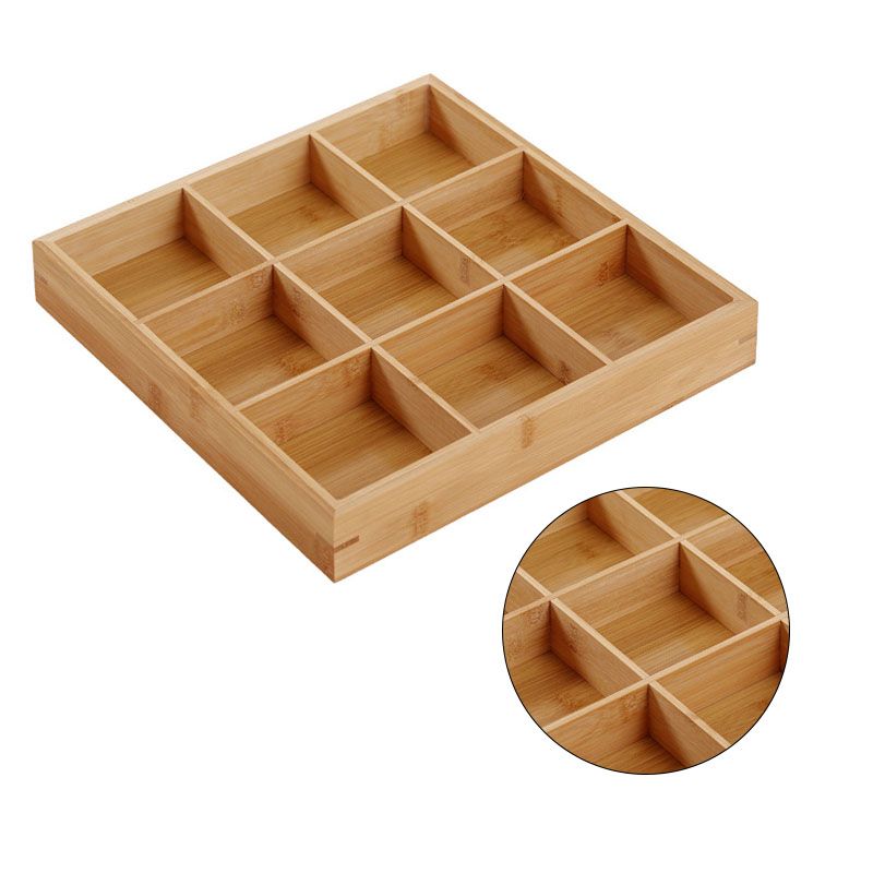 Divided Wooden Tray Multi Compartments Serving Tray for Hot Pot Restaurants Sushi Plate 9 Compartments