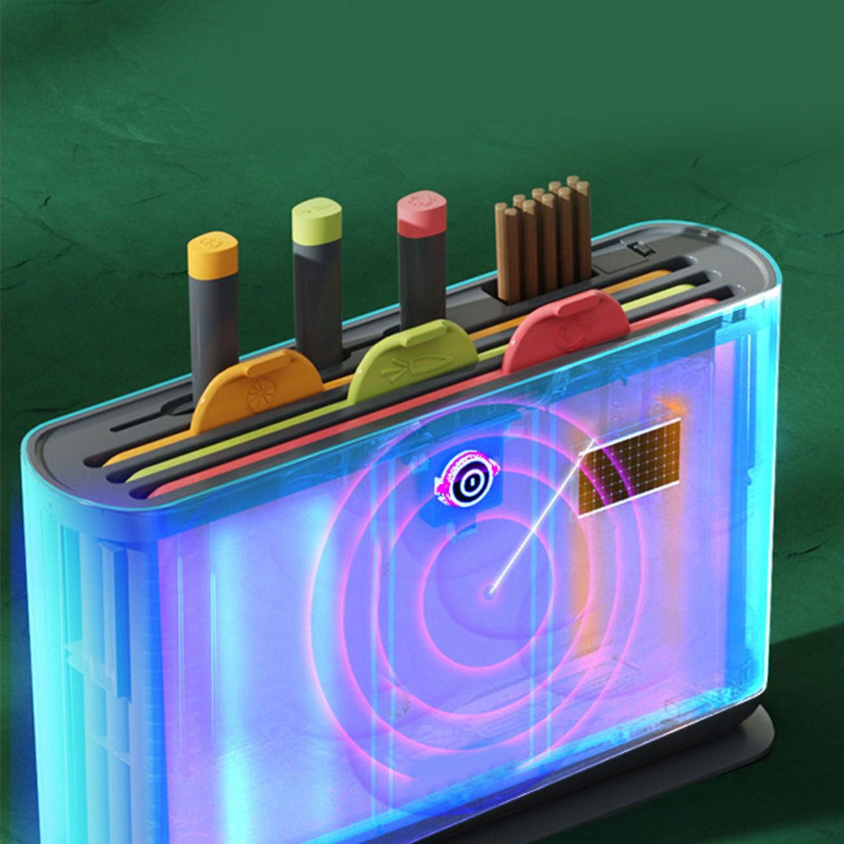 Knife Block Electric Ultraviolet All Round Cleaning Knife Chopstick Chopping Board Holder Utensils Organizer