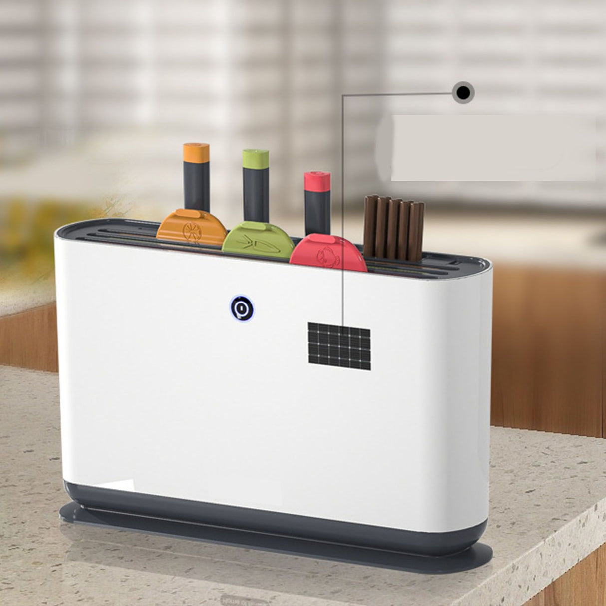 Knife Block Electric Ultraviolet All Round Cleaning Knife Chopstick Chopping Board Holder Utensils Organizer