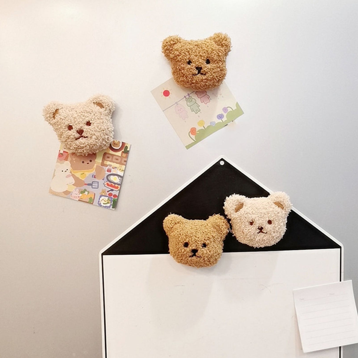 Plush Bear Fridge Magnet Rubber Soft Magnet 3D Animal Fridge Magnet for Kitchen Decoration Coffee