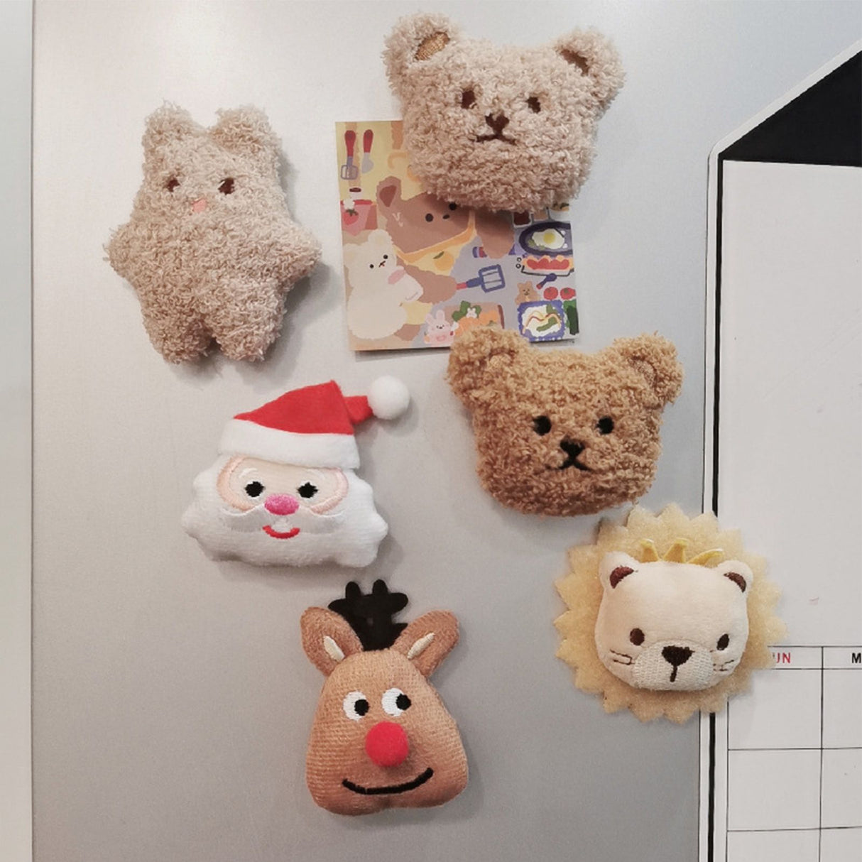 Plush Bear Fridge Magnet Rubber Soft Magnet 3D Animal Fridge Magnet for Kitchen Decoration Coffee