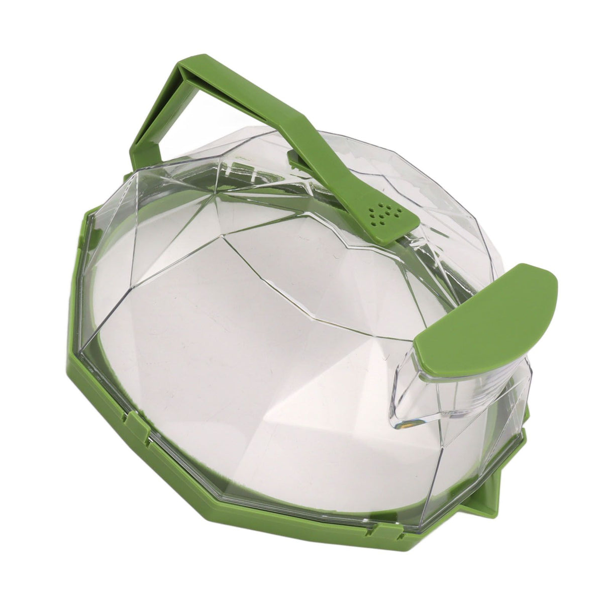 Microwave Splash Heating Cover PC Food Splatter Guard with Extension Handle for Kitchen Cooking Grass Green
