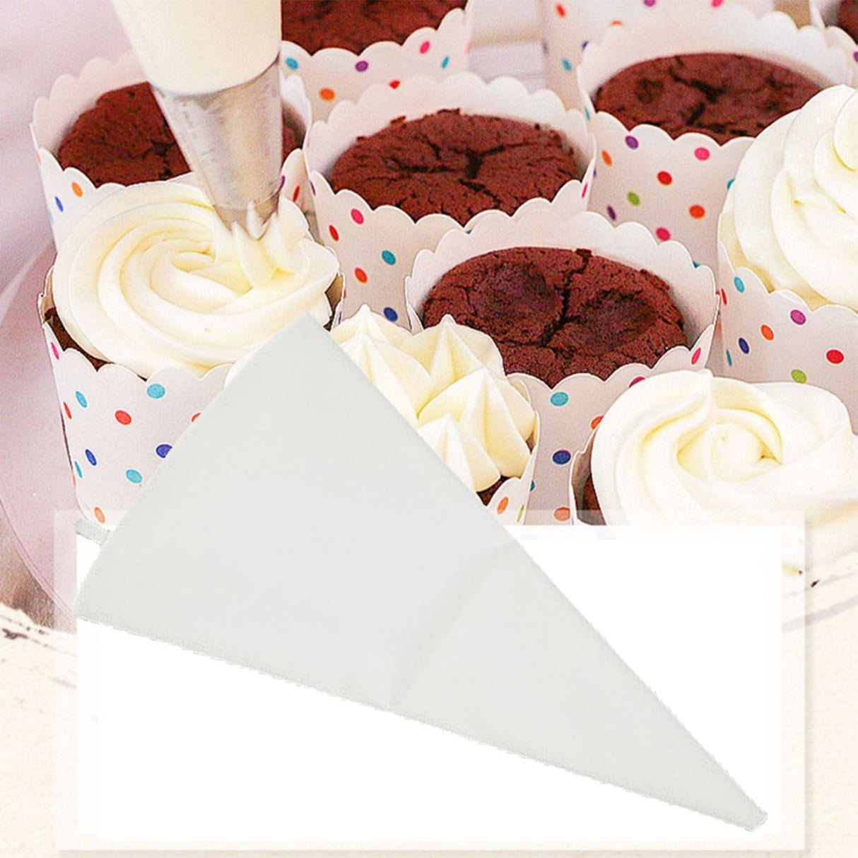 300pcs Piping Bags Disposable Thickened Food Grade Plastic Pastry Bags for Cake Cupcake Decorating L
