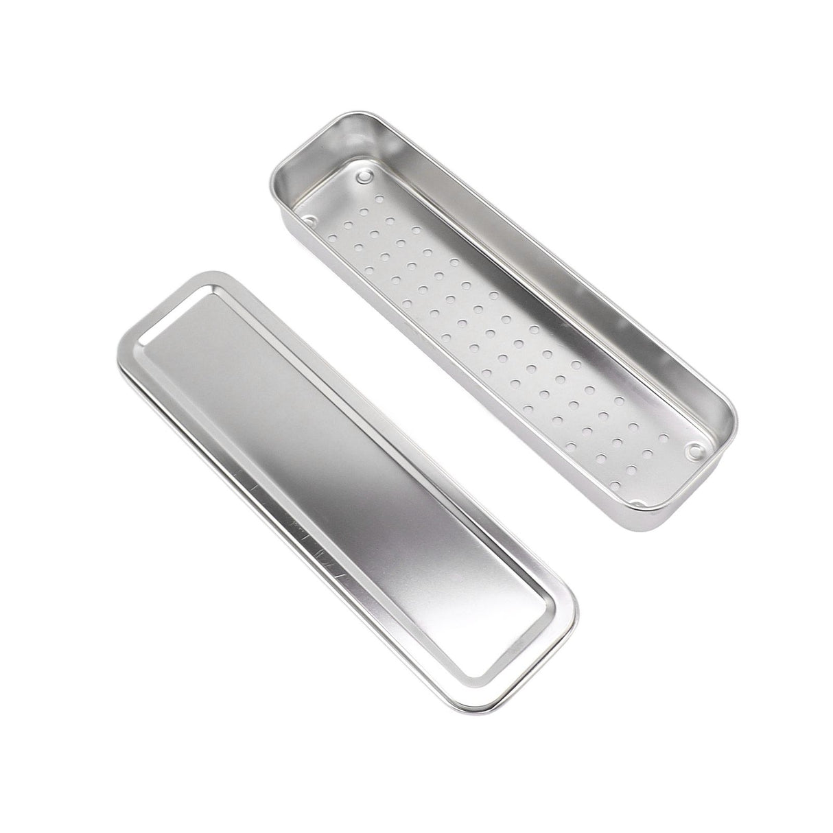 Stainless Steel Cutlery Tray Holder Kitchen Chopstick Spoon Fork Storage Box with Lid Drainer Natural Color