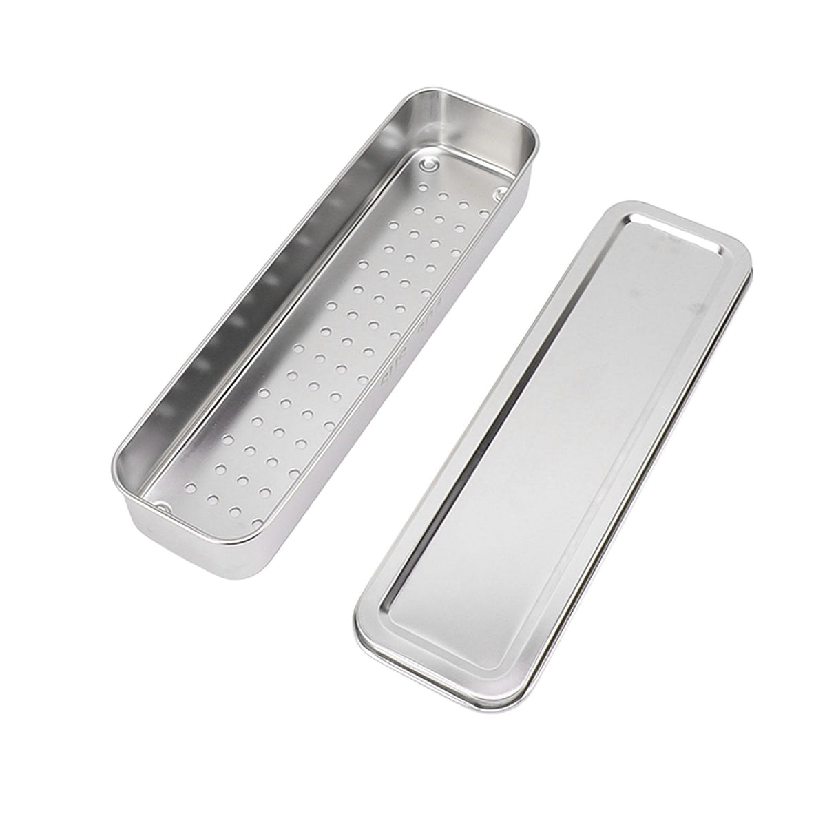 Stainless Steel Cutlery Tray Holder Kitchen Chopstick Spoon Fork Storage Box with Lid Drainer Natural Color