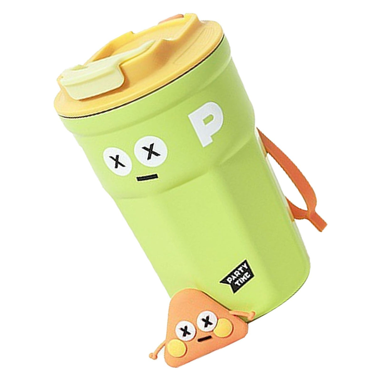 Travel Coffee Mug Cute Appearance Stainless Steel Insulated Coffee Cup with Lid for Office Green 400ml