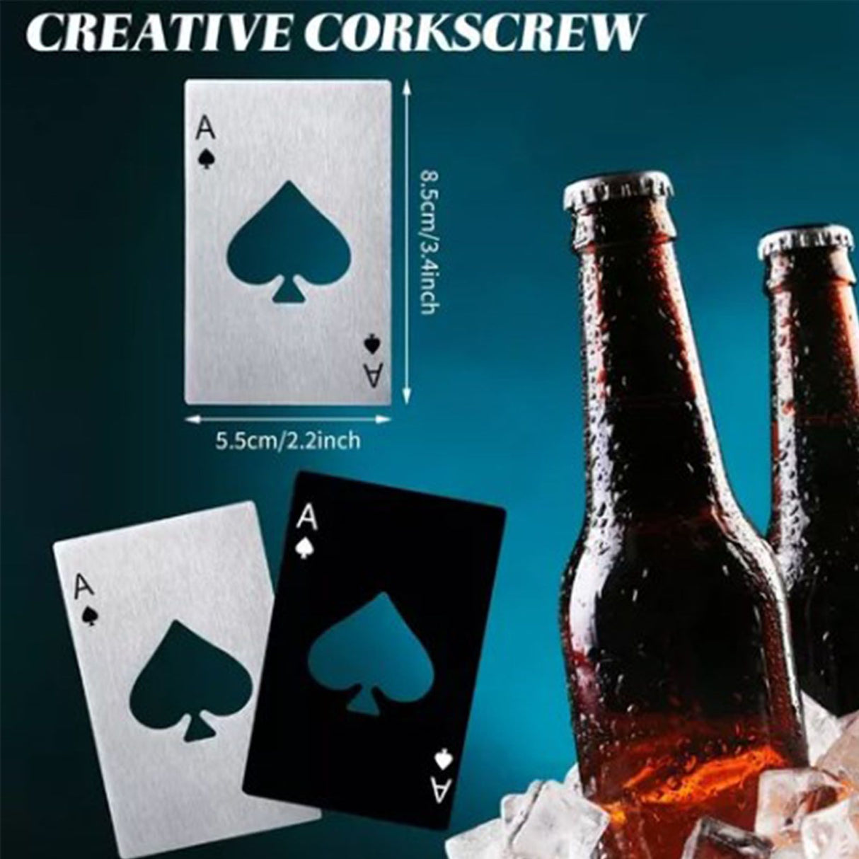 20pcs Stainless Steel Poker Card Bottle Opener Rust Prevention Exquisite Beer Bottle Opener for Party Home