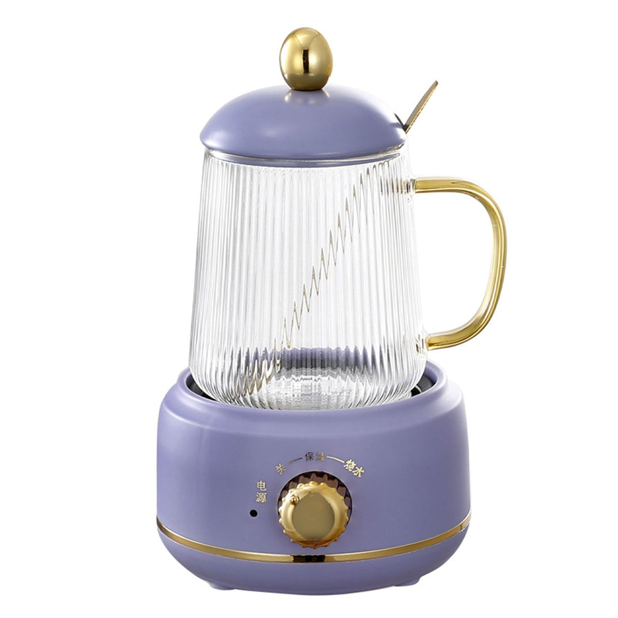 Portable Electric Kettle Stew Cup 450ML Health Cup Mini Slow Cooker Kettle Office Flower Teapot Split Tea Boiler AU Plug 220V Violet 450ml