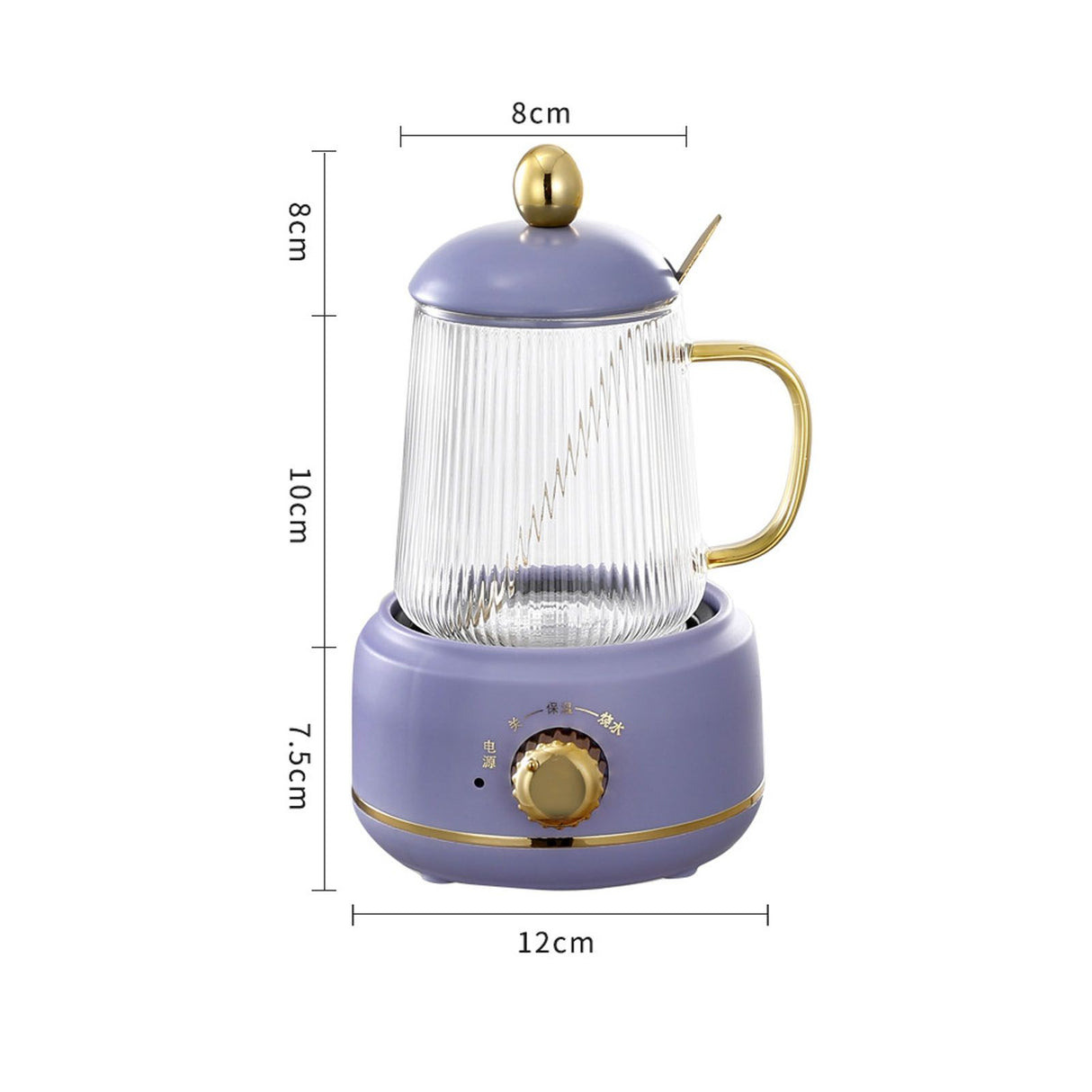 Portable Electric Kettle Stew Cup 450ML Health Cup Mini Slow Cooker Kettle Office Flower Teapot Split Tea Boiler AU Plug 220V Violet 450ml