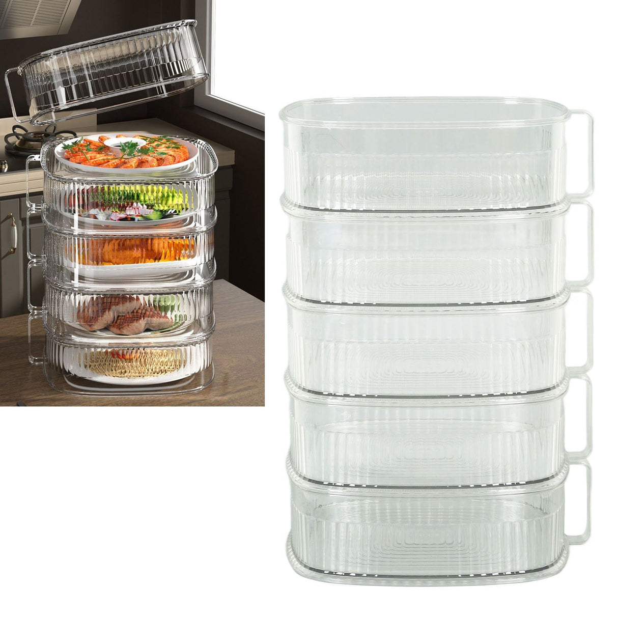 Transparent Dish Dust Cover Dustproof Multi Layer Dish Cover Multifunctional Food Cover 5 Layer