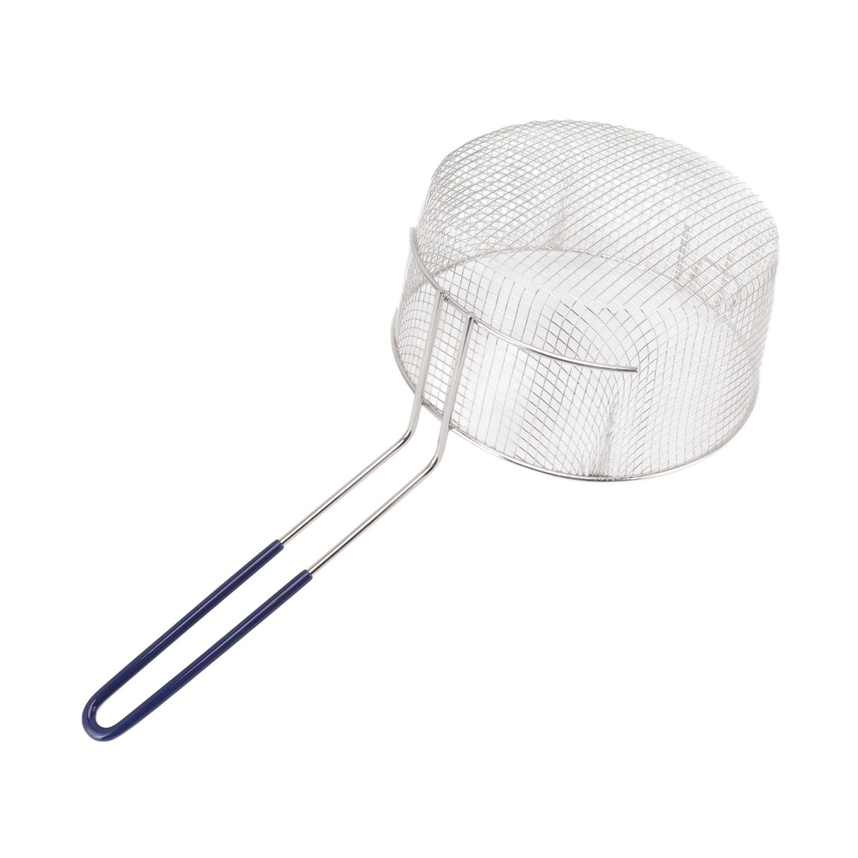 Frying Basket Stainless Steel Long Handle Reusable Rust Resistant Fry Net for Fish Chicken Nuggets Rubber Handle