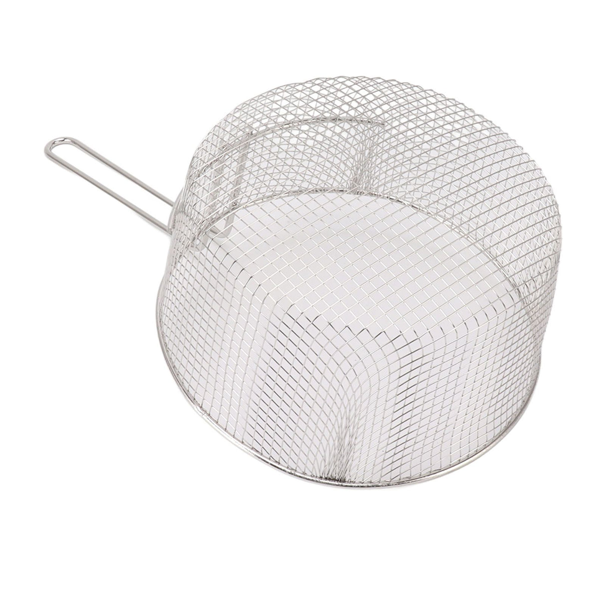 Frying Basket Stainless Steel Long Handle Reusable Rust Resistant Fry Net for Fish Chicken Nuggets Handle Without Rubber