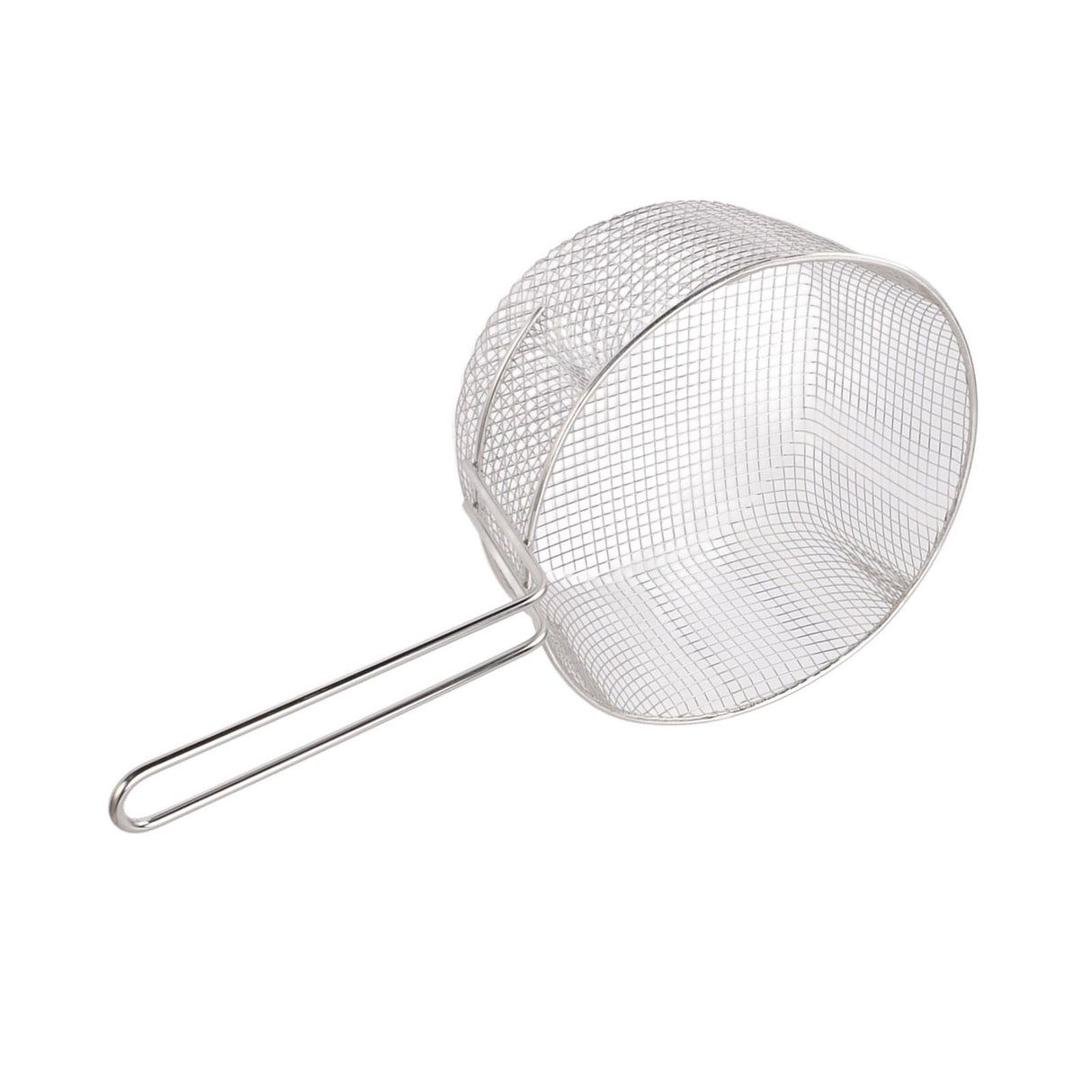 Frying Basket Stainless Steel Long Handle Reusable Rust Resistant Fry Net for Fish Chicken Nuggets Handle Without Rubber